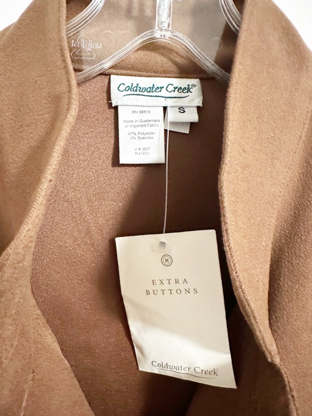 Coldwater Creek Copper Brown Stand Collar Button Front Jacket Size Small NWOT - Picture 3 of 5